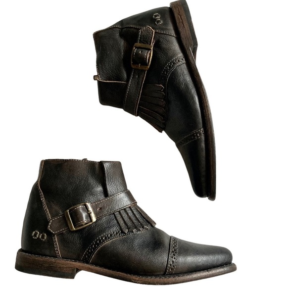 Bed Stu Black Leather Ankle Boots - Picture 3 of 12